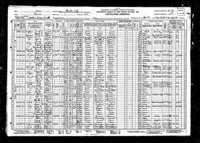 1930 US Census marked