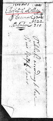 1804 Elizabeth Hollis loose ppw 1 cover marked snip