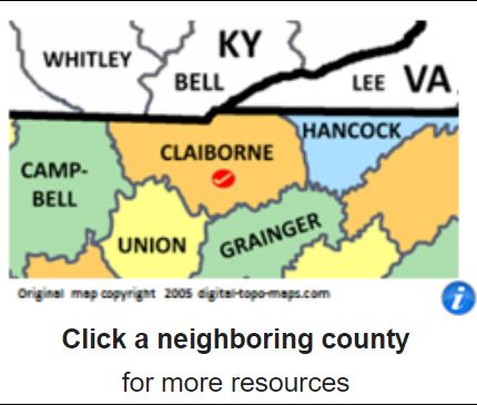 Claiborne County TN map