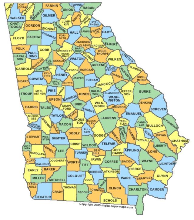 map of Georgia Counties