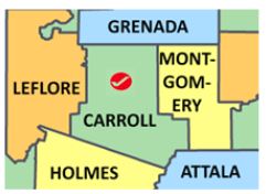 Carroll Co MS county map