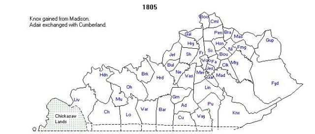 Kentucky Counties in 1805